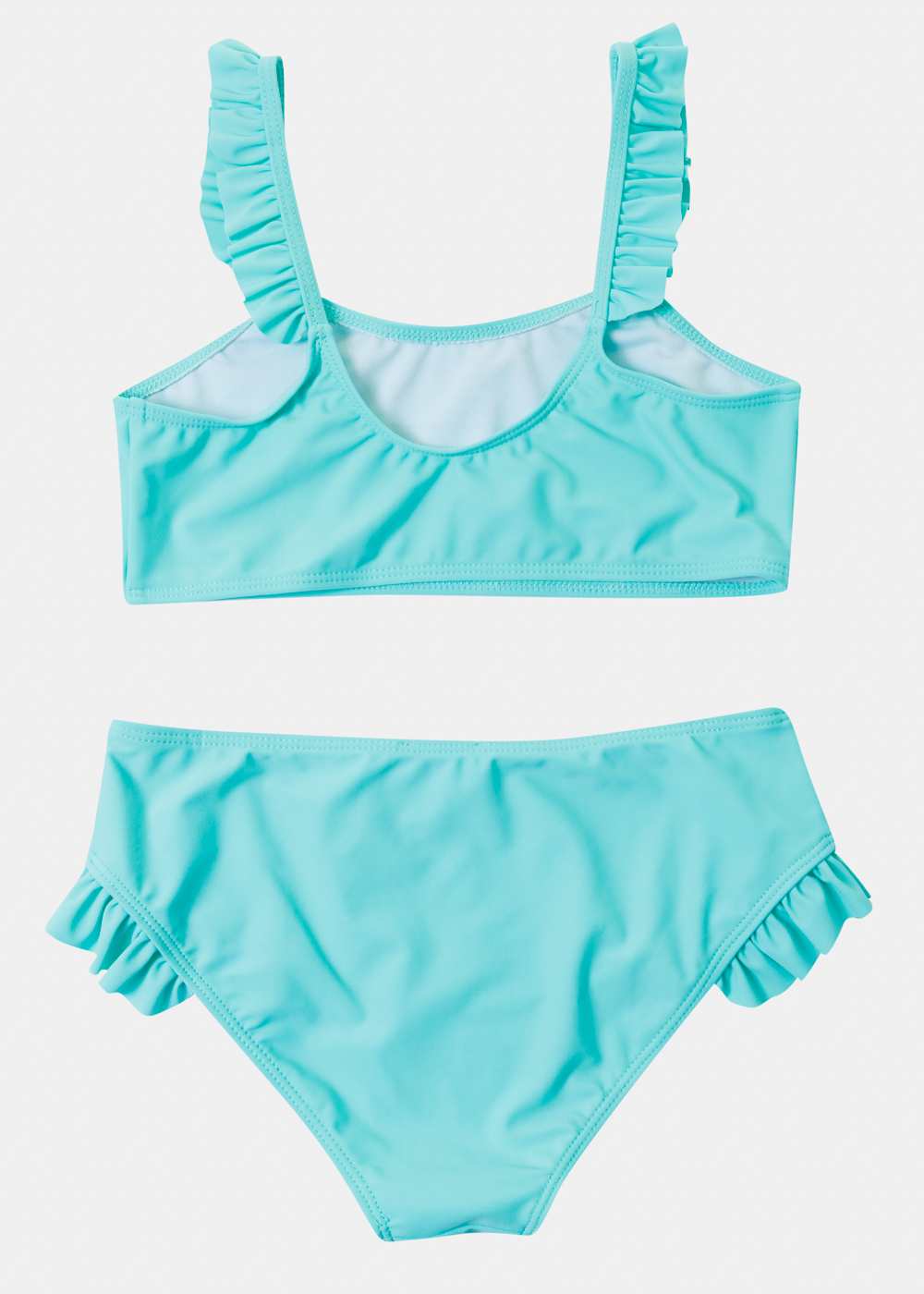 Girls Bikini Swimwear w/ Ruffles - Green 